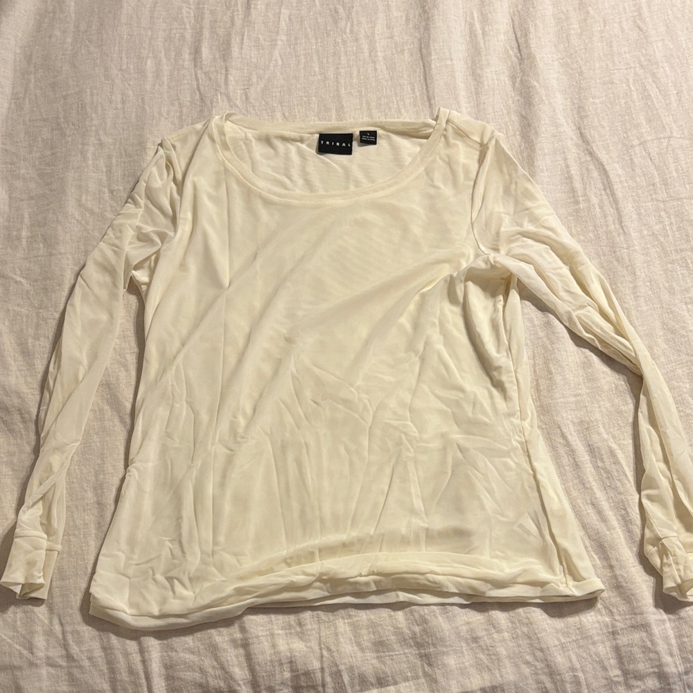 Elegant Cream Long Sleeve Top